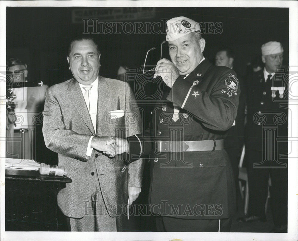 1956 Press Photo Richard Daley American Legion Convention Albert Leonhard - Historic Images