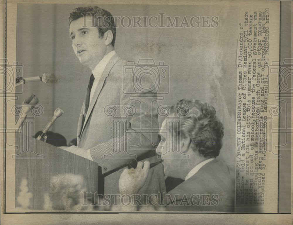 1950 Press Photo Mayor Thomas D&#39;Alesandro Baltimore National League Seminar - Historic Images