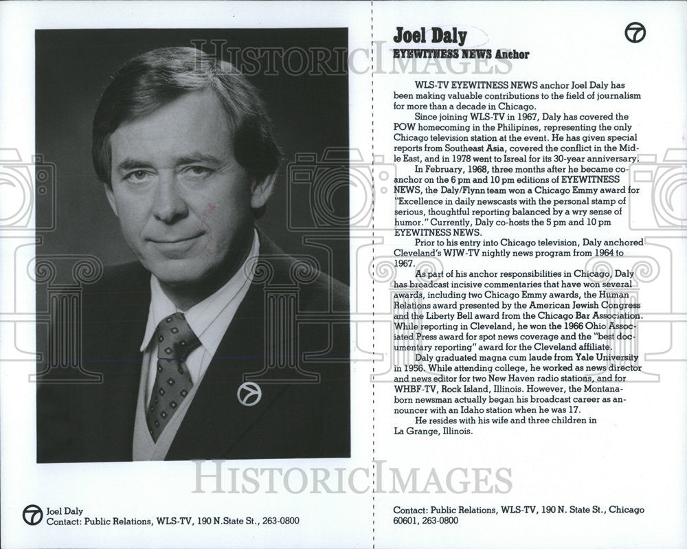 1979 Press Photo Joel T. Daly American Former News Presenter - Historic Images