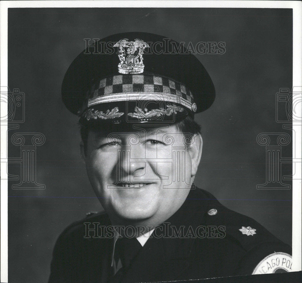 1984 Press Photo Commander Timothy Daly Deering District Chicago Police - Historic Images
