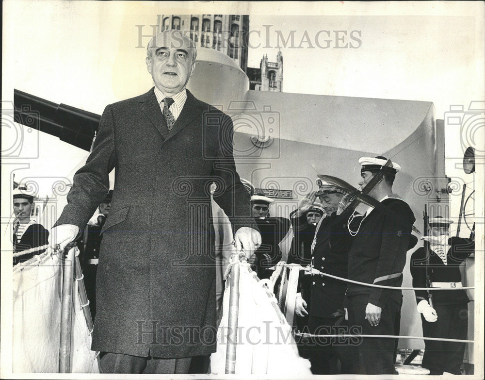 1963 Press Photo French Ambassador Herve Alphand guepratte Palmolive Building - Historic Images