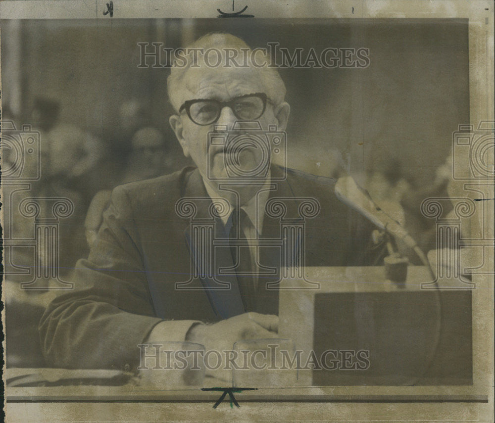 1968 Press Photo Senator Gordon Allott Judiciary Committee Abe Fortas Justice - Historic Images