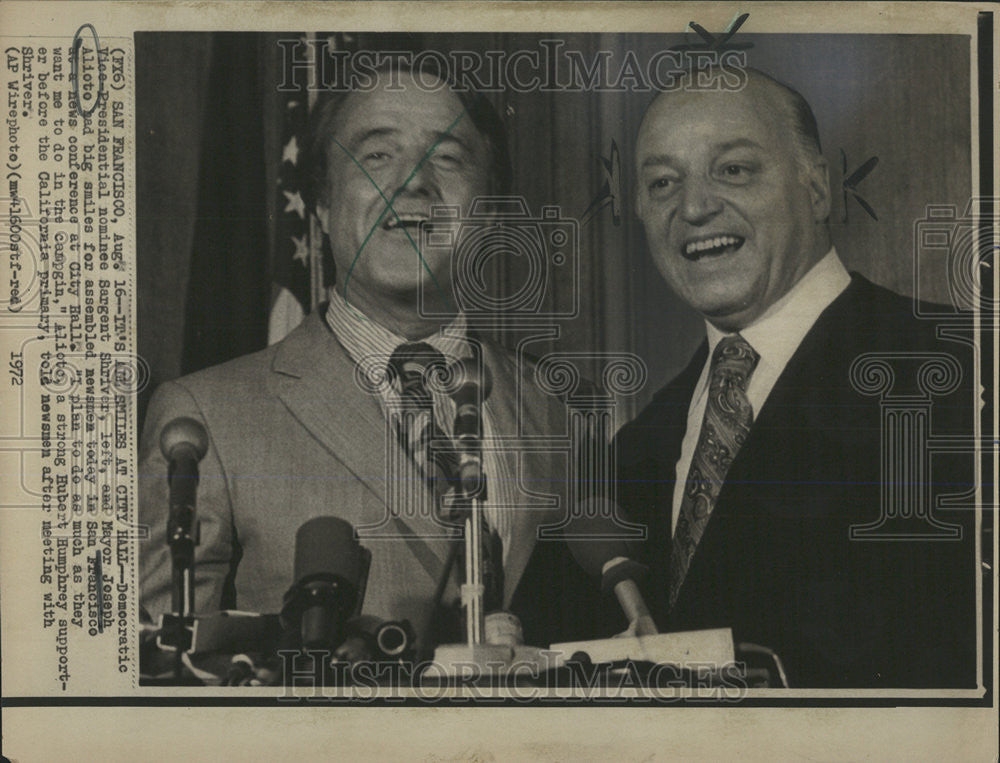 1972 Press Photo Democratic Vice presidential Nominee Sargent Shriver Joseph - Historic Images