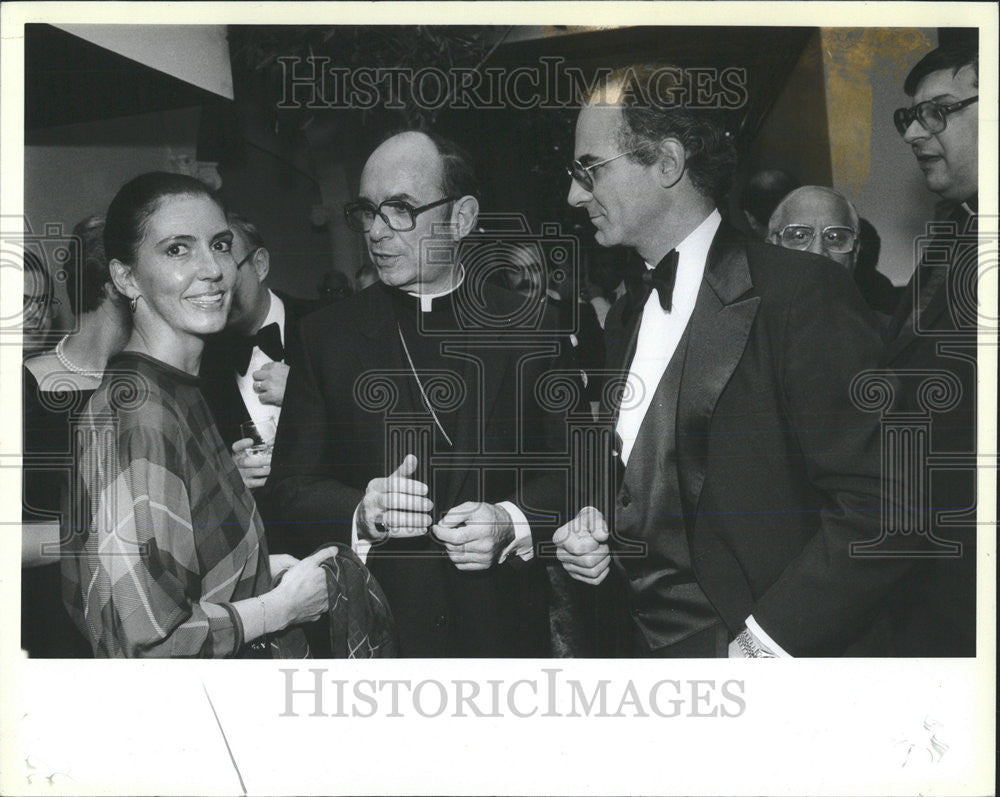 1982 Press Photo Mr Mrs Phil Kelly Archbishop Joseph Bernardin Chicago Marshall - Historic Images