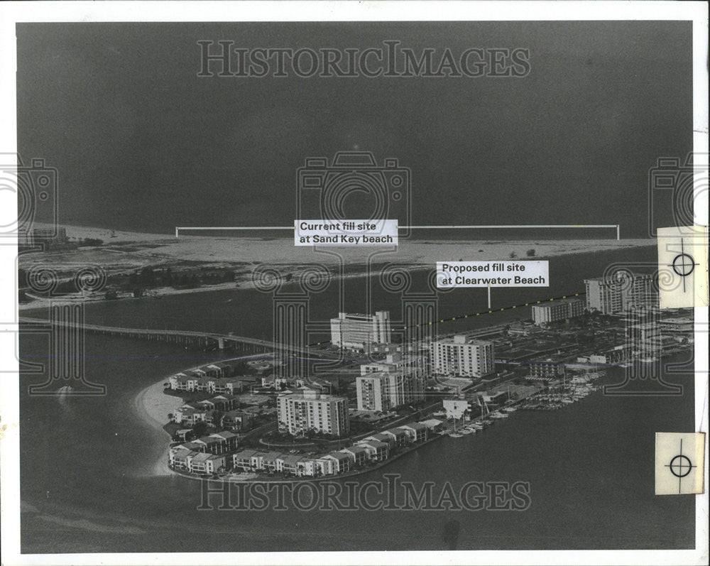 1984 Press Photo Clearwater Pass Sand Key Beach Hotels Adam Mark Caribbean Gulf - Historic Images