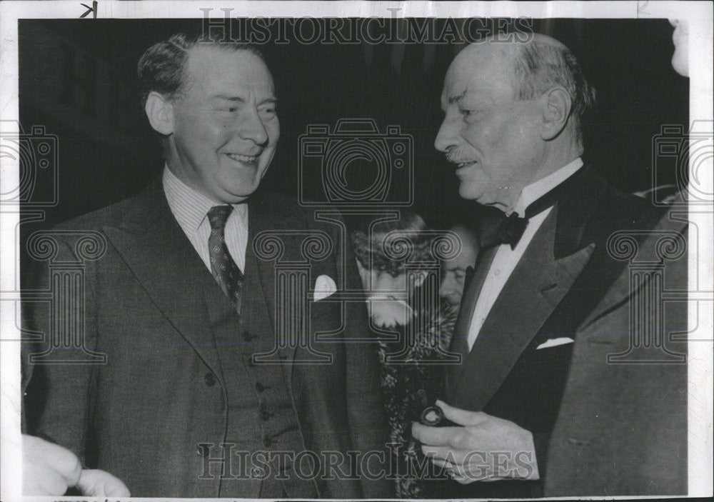 1956 Press Photo  Hugh Gaitskell British Labor Leader President Attlee Party - Historic Images