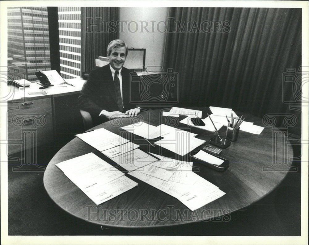 1985 Press Photo J. Lynn Aylsworth III, Senior Vice President, First National - Historic Images