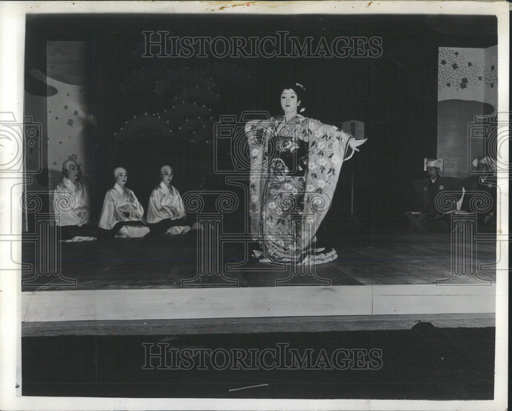 1954 Press Photo Tokuho Azuma Kabuki Dancer - Historic Images