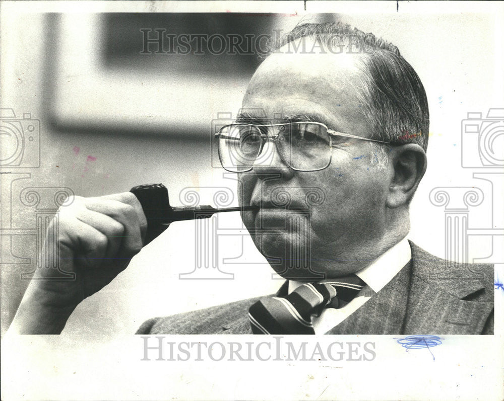 1980 Press Photo Tom Ayers Chairman Edison James O&#39;Connor statue social - Historic Images