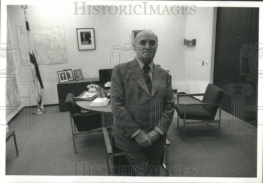 1977 Press Photo Ehud Avriel, Council General Of Israel To Chicago &amp; The Midwest - Historic Images