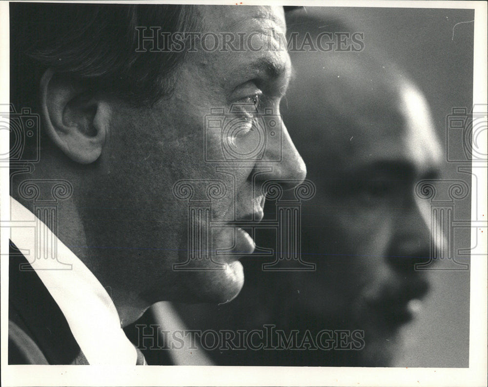 1987 Press Photo Bruce Babbitt Chicago civil Al Raby Delegate Conference Leader - Historic Images