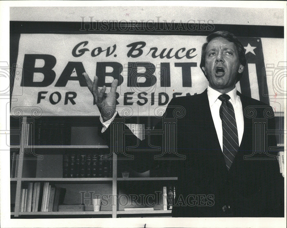 1987 Press Photo Gov Bruce Babbitt Arizona Democratic Politician - Historic Images