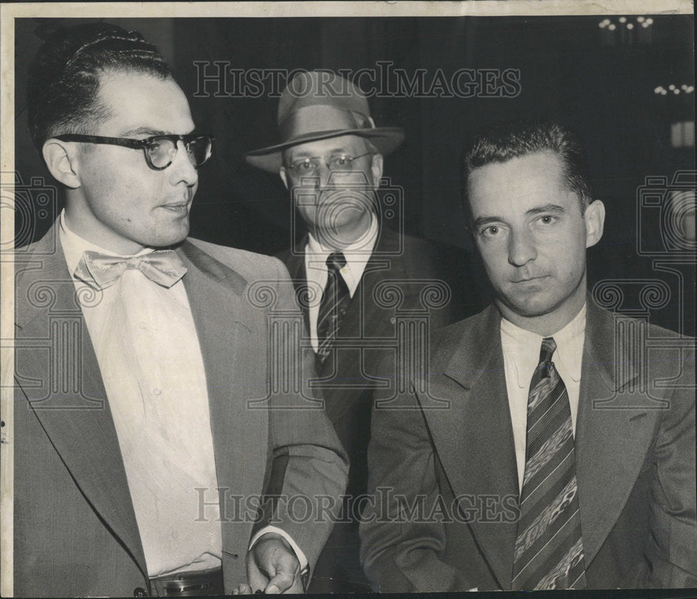 1950 Press Photo Sgt Earl Schultz Martin Shifflet Douglas Ayers Stateville guard - Historic Images