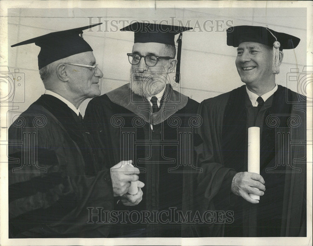 1966 Press Photo Rodfei Zedekcivic leader Arvey President George Beadle Chicago - Historic Images