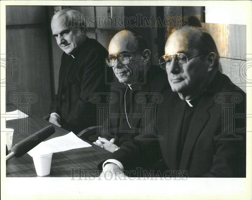 1988 Press Photo Joseph Cardinal Bernardin bishops Rev Thad Monsignor John Pope - Historic Images