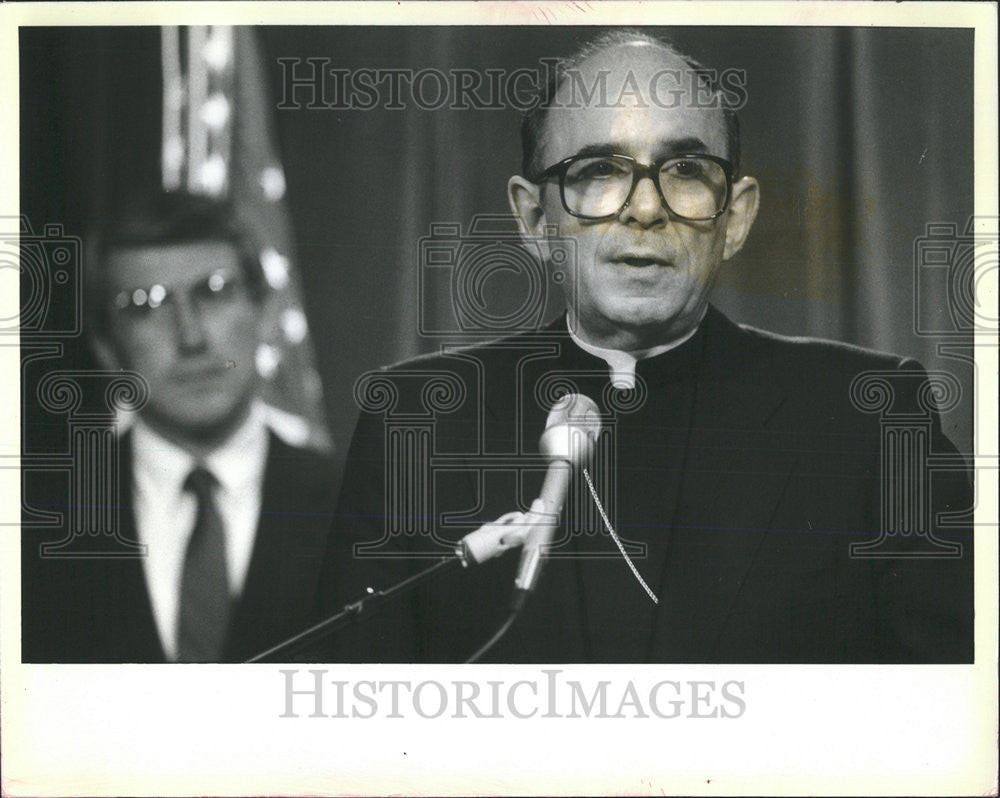 1986 Press Photo Joseph Cardinal Bernardin - Historic Images