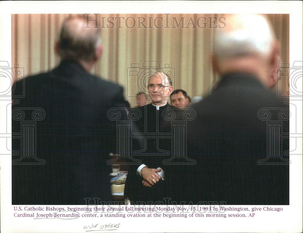 1993 Press Photo US Catholic Bishop Washington Cardinals Joseph Bernardian - Historic Images