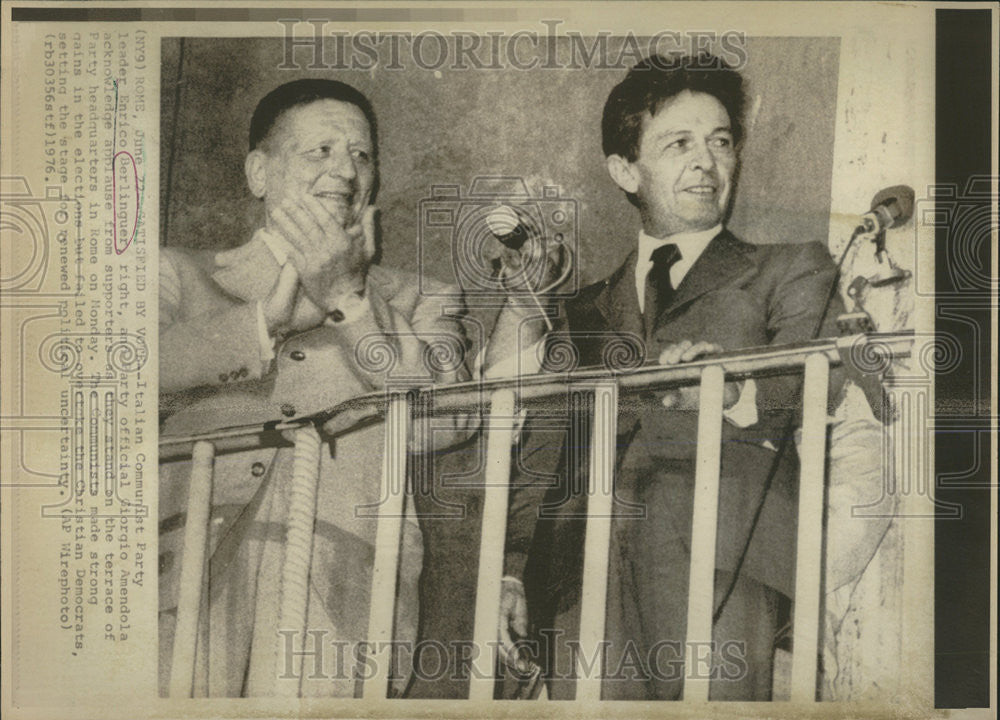 1976 Press Photo Enrico Berlinguer Italian Communist party leader Amendola - Historic Images