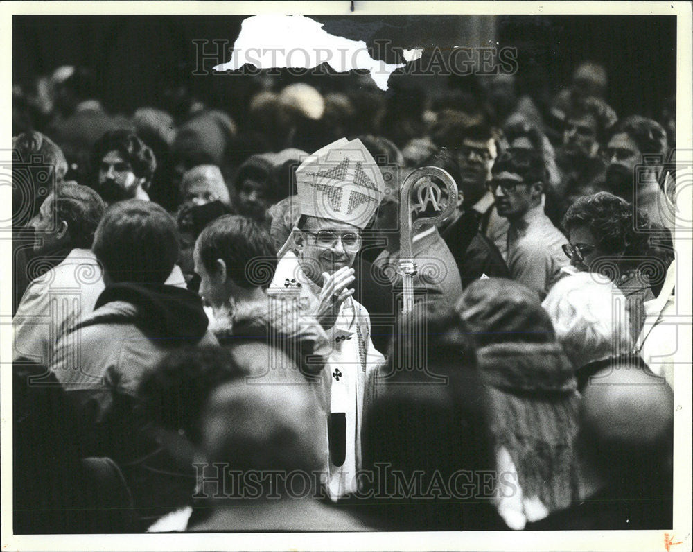 1983 Press Photo Joseph Bernardin Holy Name mass Chicago Cardinal - Historic Images