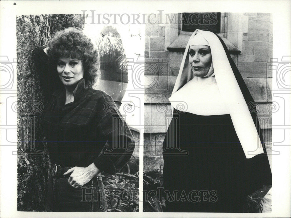 Press Photo Angela Channing daughter Julia Abby Dalton nun Falcon Crest Killing - Historic Images