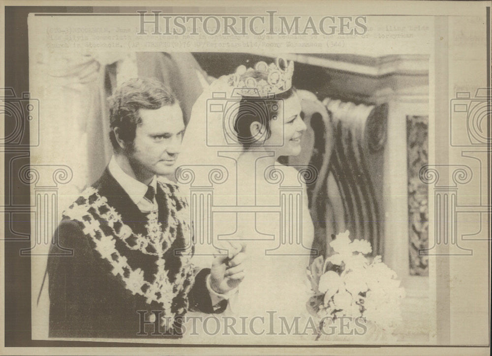 1982 Press Photo Carl XVI Gustaf wife Sweden King Duke Vasterbotten Sibylla - Historic Images