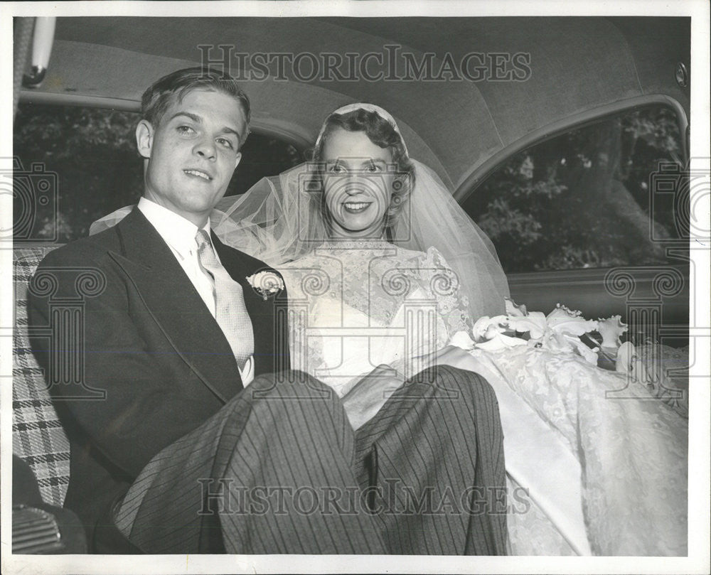 1956 Press Photo Mr  Mrs Stephen GW Beck von Peccoz Dorothy Freytag marriage - Historic Images