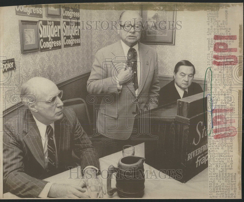 1976 Press Photo St Louis Senate Carl Curtis Neb Jimmy Carter Republican Robert - Historic Images