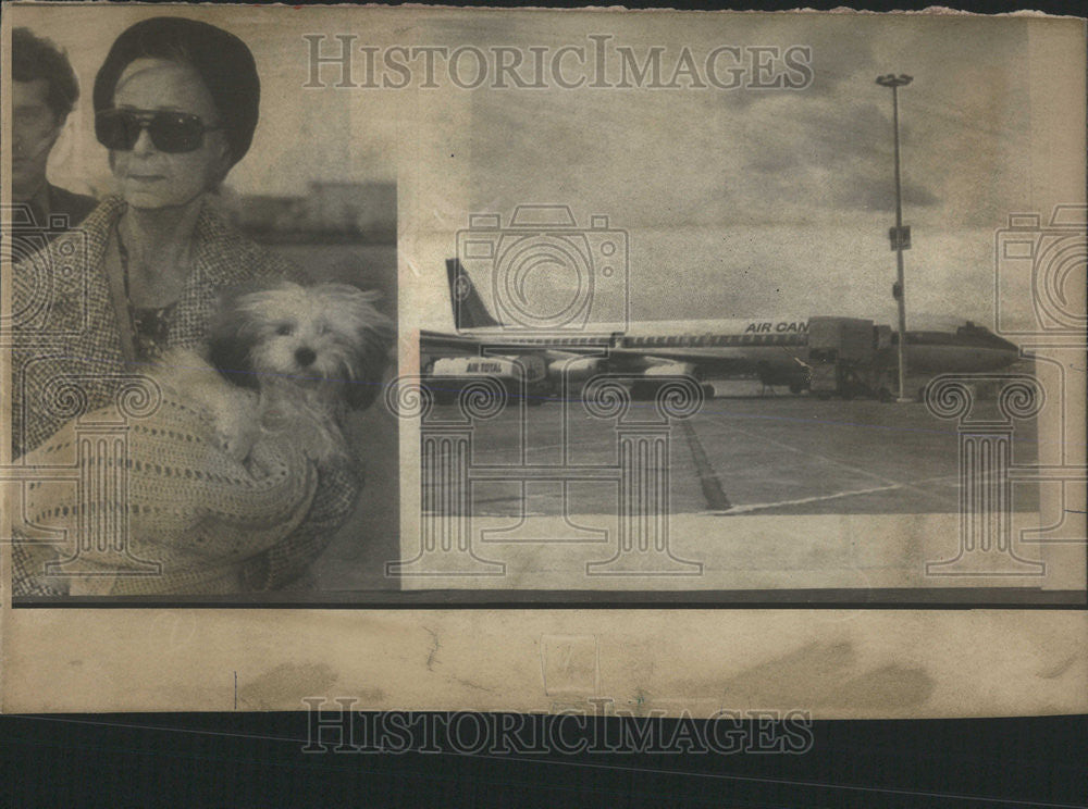 1976 Press Photo Lady Beaver Brook Widow Newspaper Tycoon Arrive Board Seat Air - Historic Images