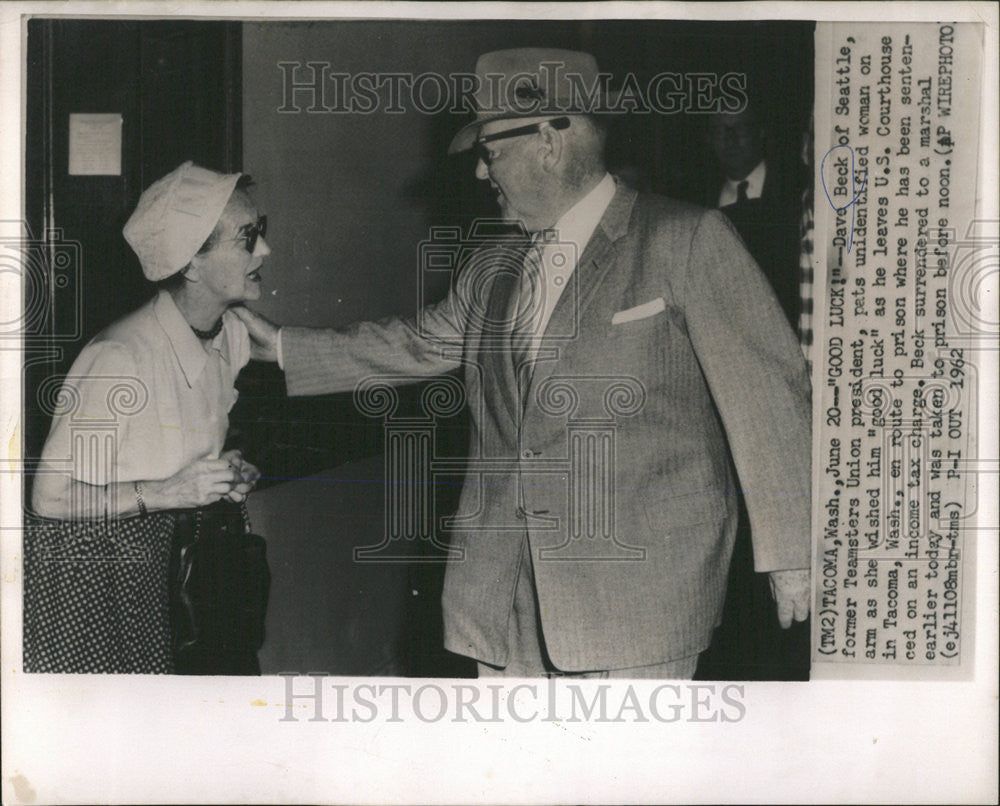 1962 Press Photo Dave Beck Seattle Teamsters Union President Tacoma Washington - Historic Images