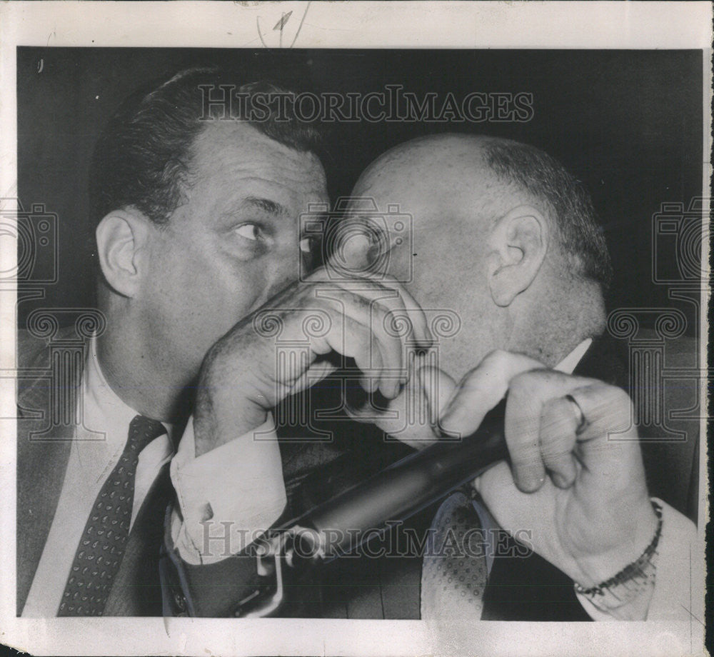 1957 Press Photo Dave Beck Head Teamster Union Advice New Attorney Edward Senate - Historic Images