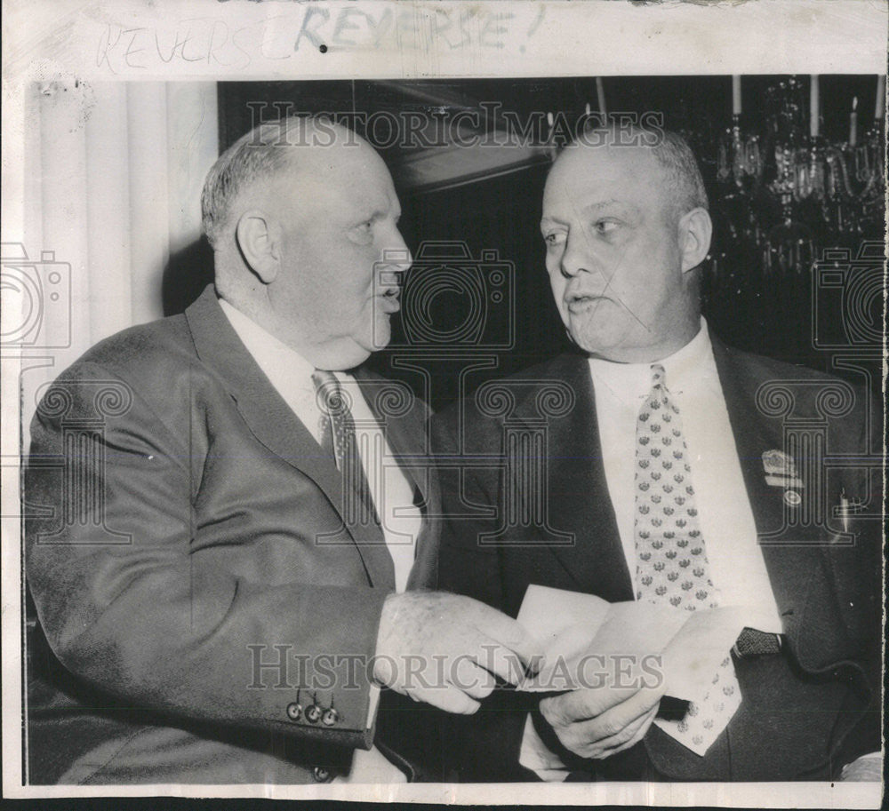 1954 Press Photo Dave Beck President AFL Teamsters Union President George Meany - Historic Images