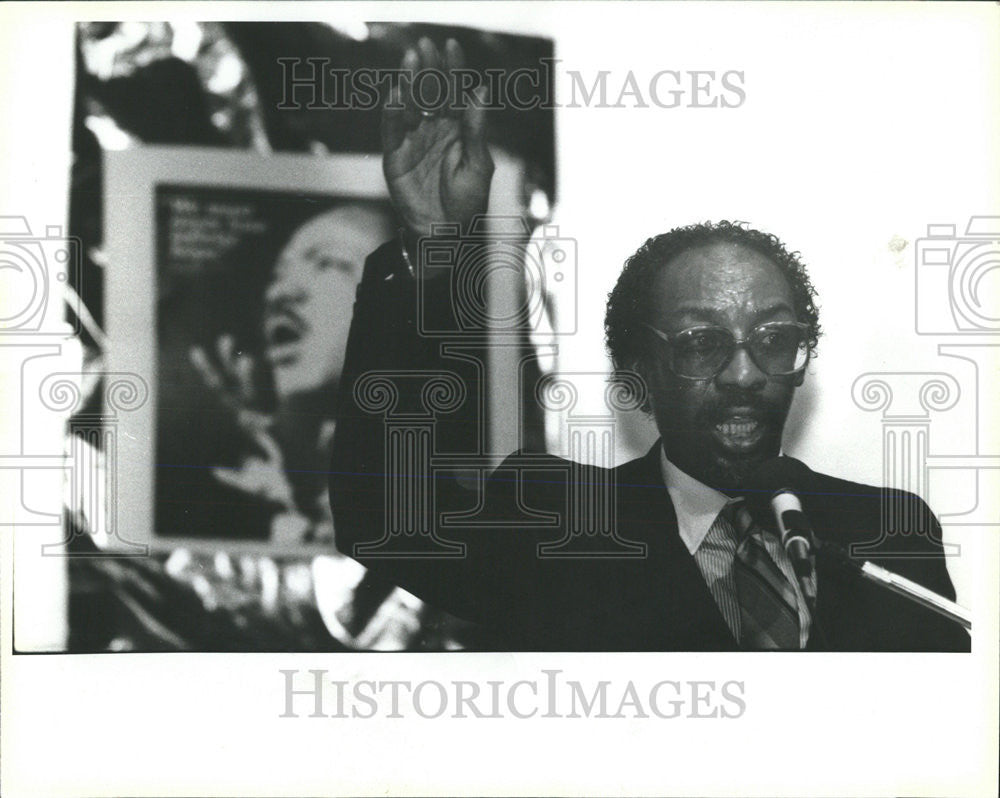 1987 Press Photo History teacher Charles Allen Rev Martin Luther King Jr Browen - Historic Images