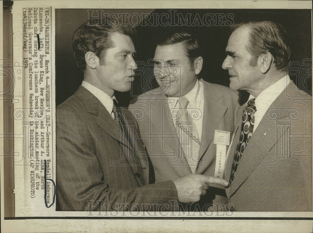 1974 Press Photo Governor Wendell Anderson Minnesota Bruce King Arthur ...