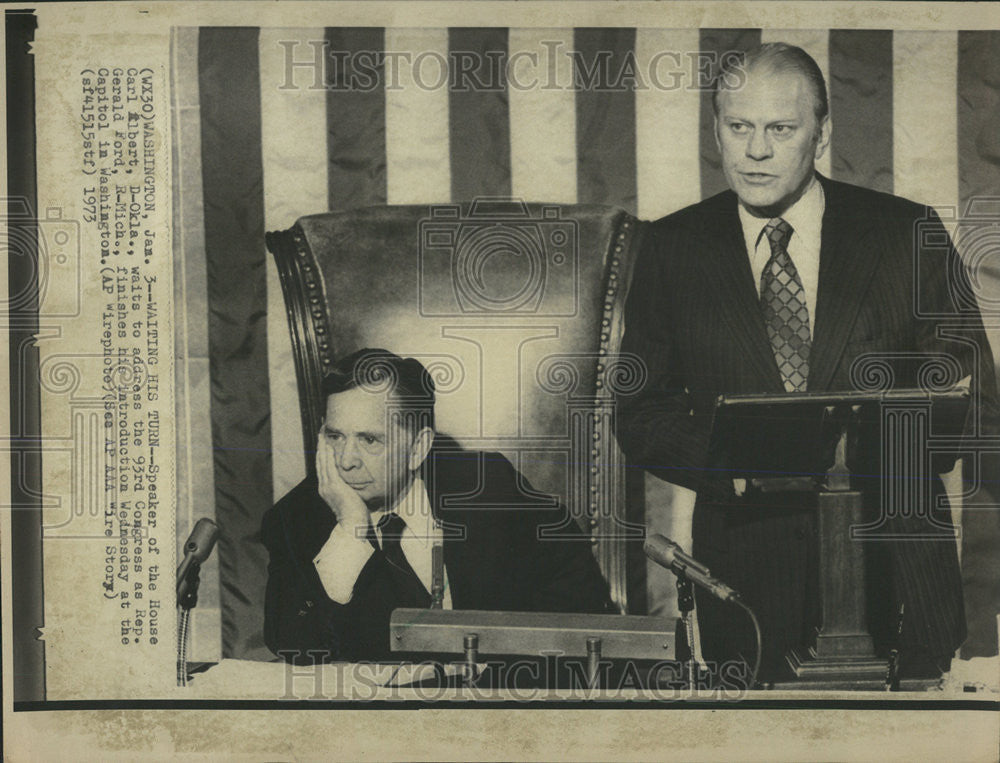 1973 Press Photo Carl Albert Politician - Historic Images