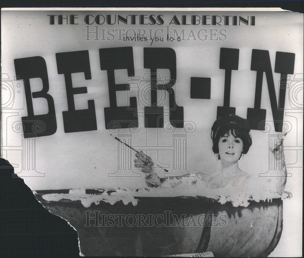 1967 Press Photo Countess Patricia Albertini German Beer Poster - Historic Images