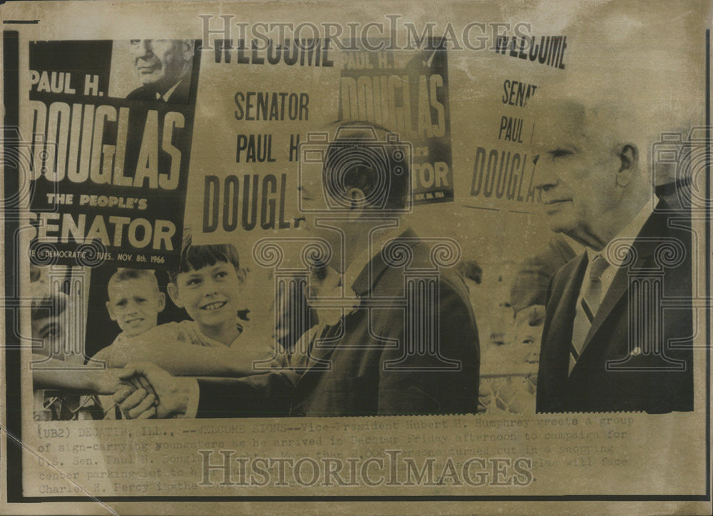 1996 Press Photo Hubert Horatio Humphrey President Lyndon Johnson US - Historic Images