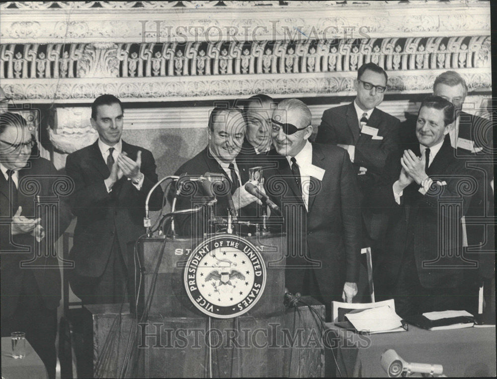 1965 Press Photo Vice President Hubert Humphrey National Farmers Union - Historic Images