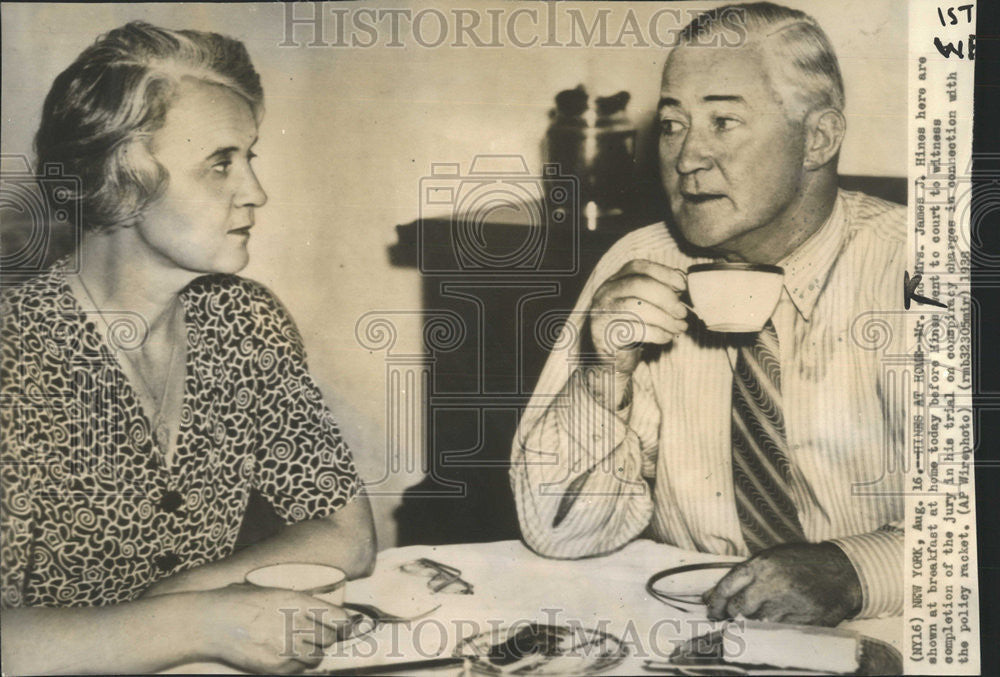 1938 Press Photo James Hines Conspiracy Trial Policy Racket - Historic Images