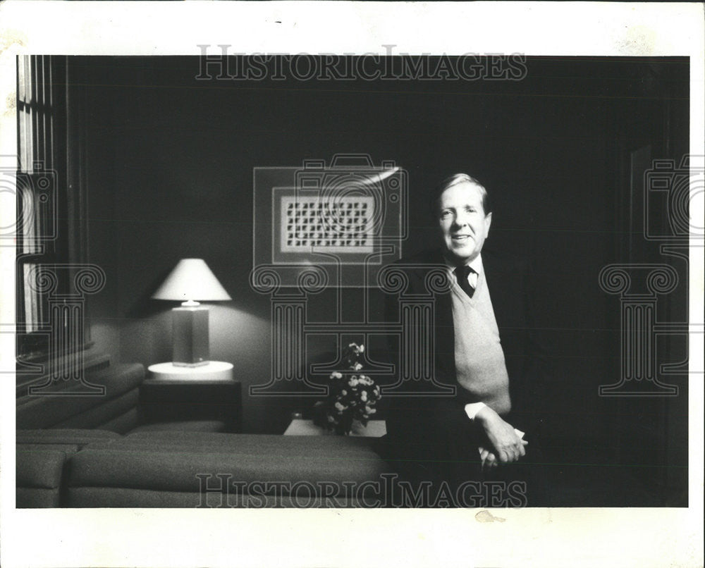 1980 Press Photo Interior Designer Richard Himmel Meyer House waiting room - Historic Images