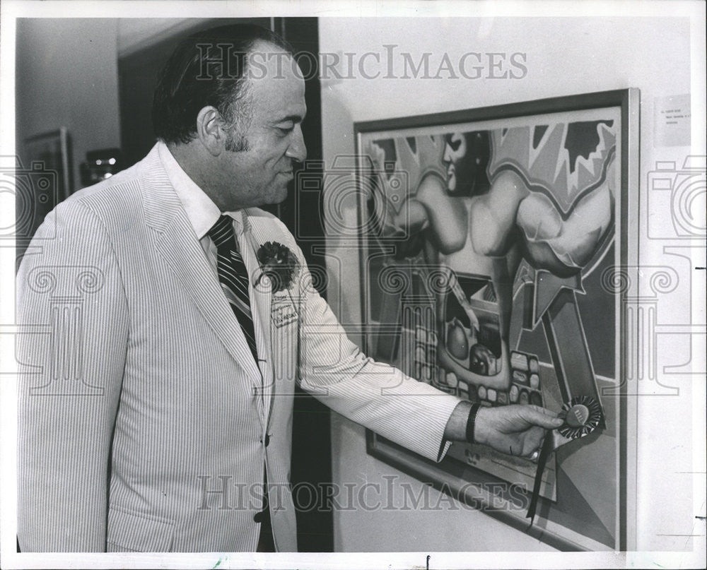 1970 Press Photo Max Fleisher Ribbon First Prize Winner Paint Carolyn Hoyle - Historic Images