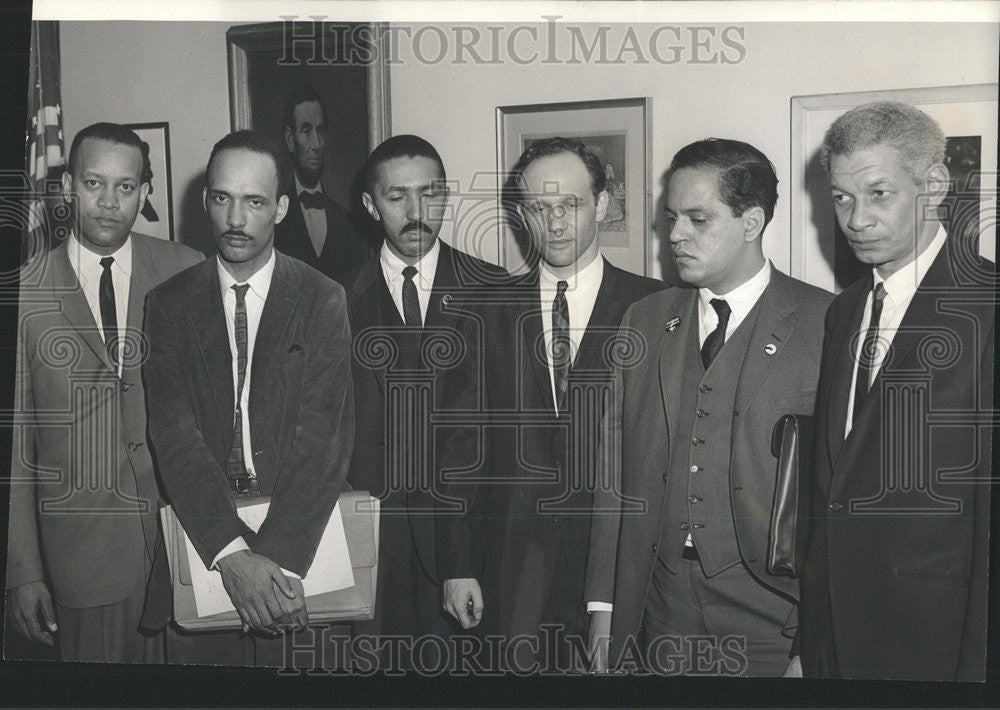 1964 Press Photo James Montgomery Albert Raby Raymond Harthy Hebert Judge Conf - Historic Images