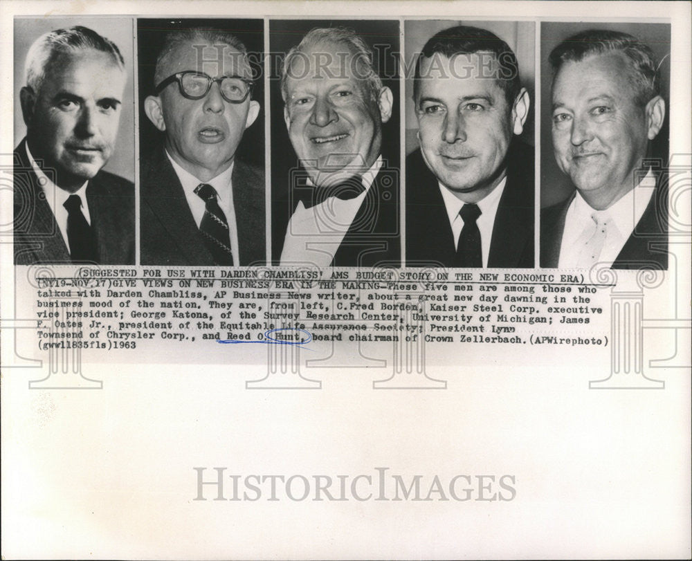 1963 Press Photo Reed O Hunt Board Chairman Crown Zellerbach - Historic Images