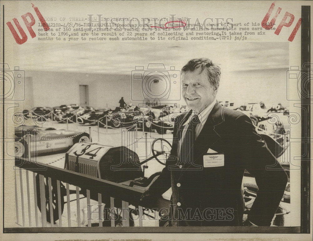 1976 Press Photo Tony Hulman Speedway Owner Businessman - Historic Images