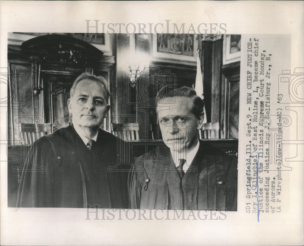 1963 Press Photo Ray I Klingbiel East Moline Chief Justice Supreme Court - Historic Images