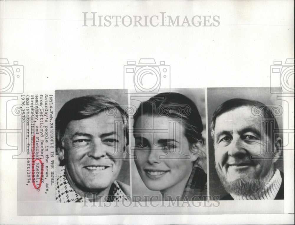 1972 Press Photo Llyod Bucher Bucher Hemingway Fletcher  Knebel Are In The News - Historic Images