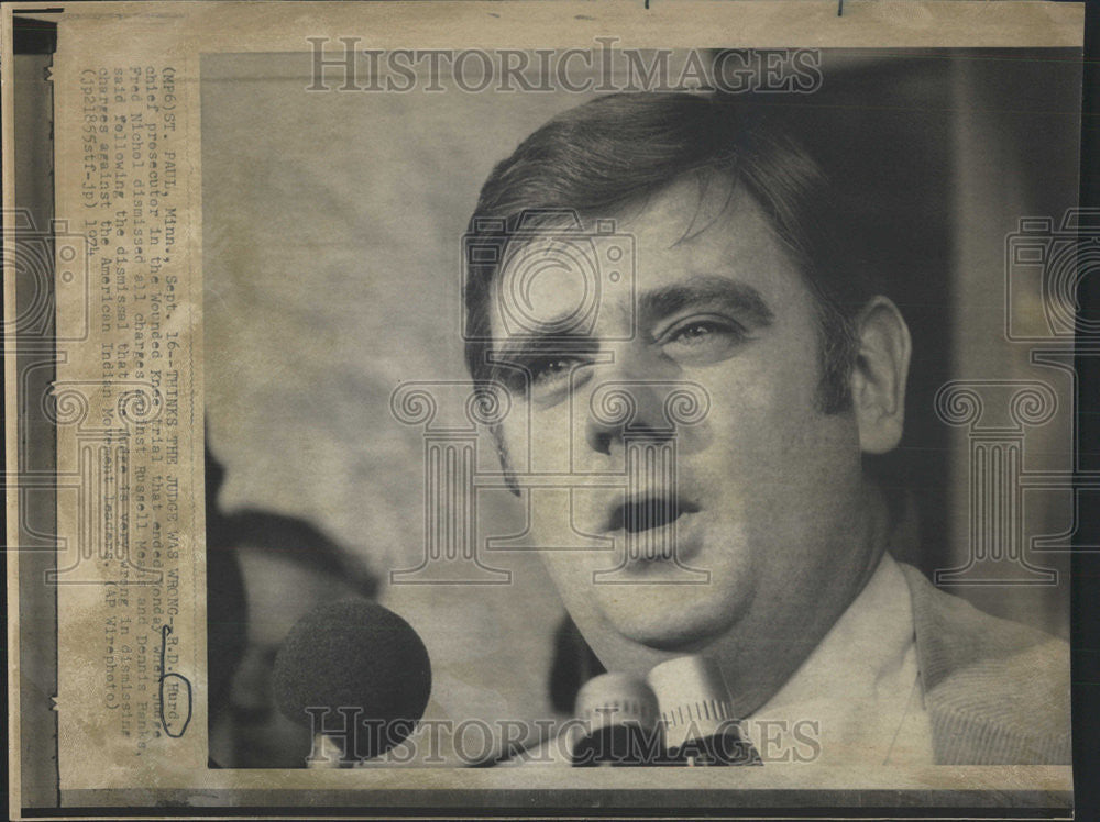 1974 Press Photo R D Hurd Chief Prosecutor Lawyer - Historic Images