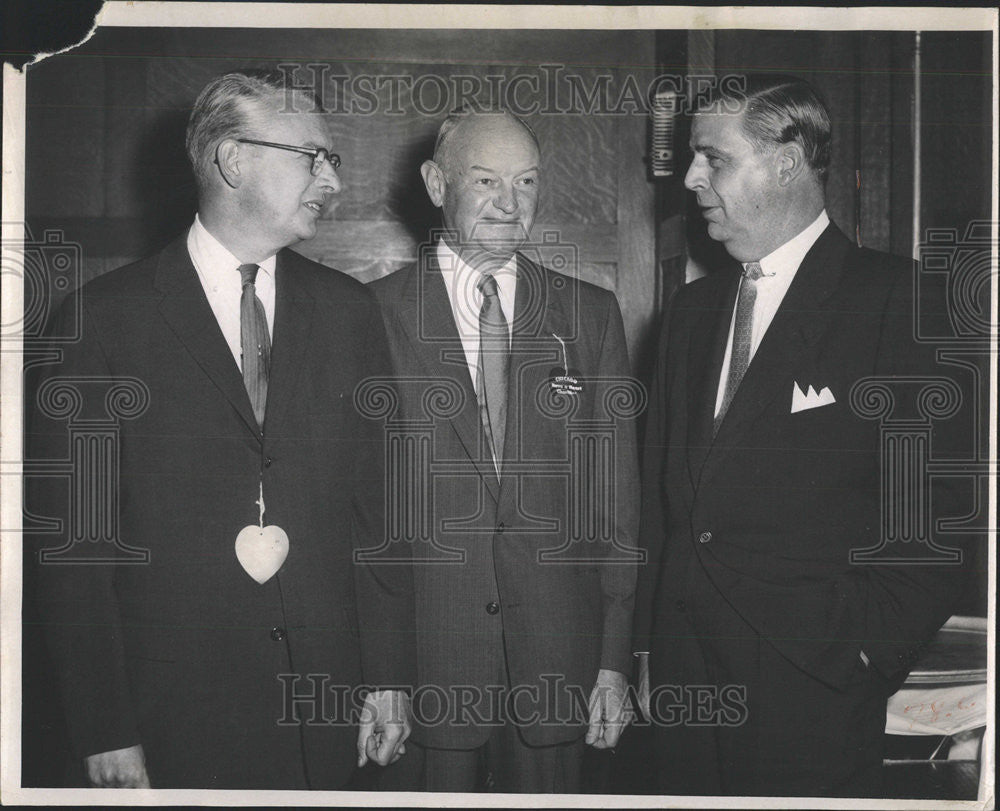 1957 Press Photo National Conference John Knight Christians Jews William Young - Historic Images