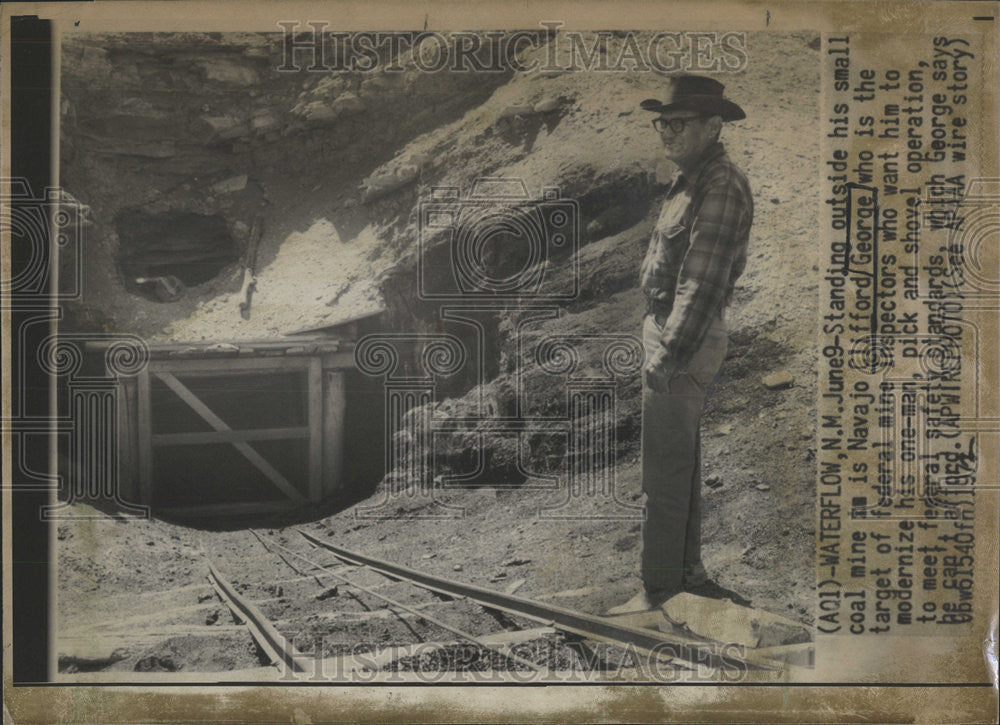 1971 Press Photo Navajo Clifford George Coal Mine - Historic Images