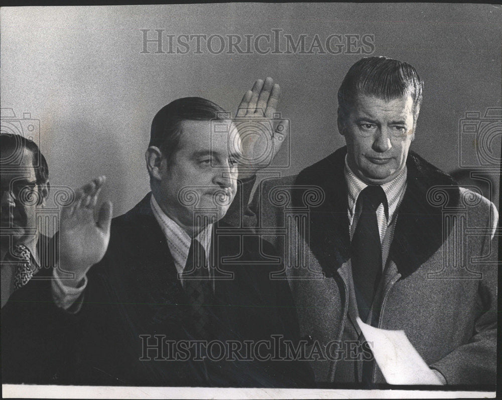 1973 Press Photo John Geraghty Harry Salvesen Dirksen Federal Building Charges - Historic Images