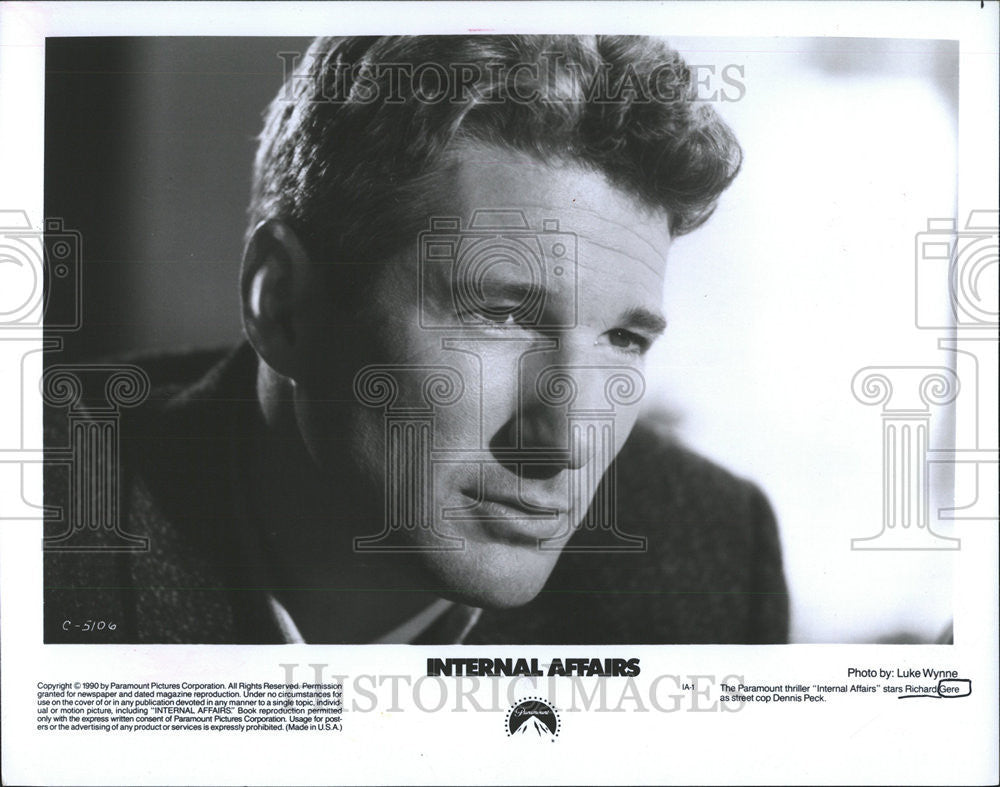 1990 Press Photo Internal Affairs Richard Gere street cop Dennis Peck Paramount - Historic Images